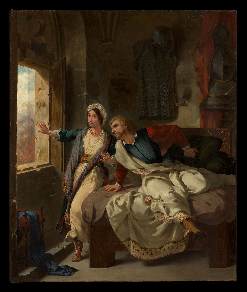 Rebecca and the Wounded Ivanhoe, a painting by Eugene Delacroix (1823)