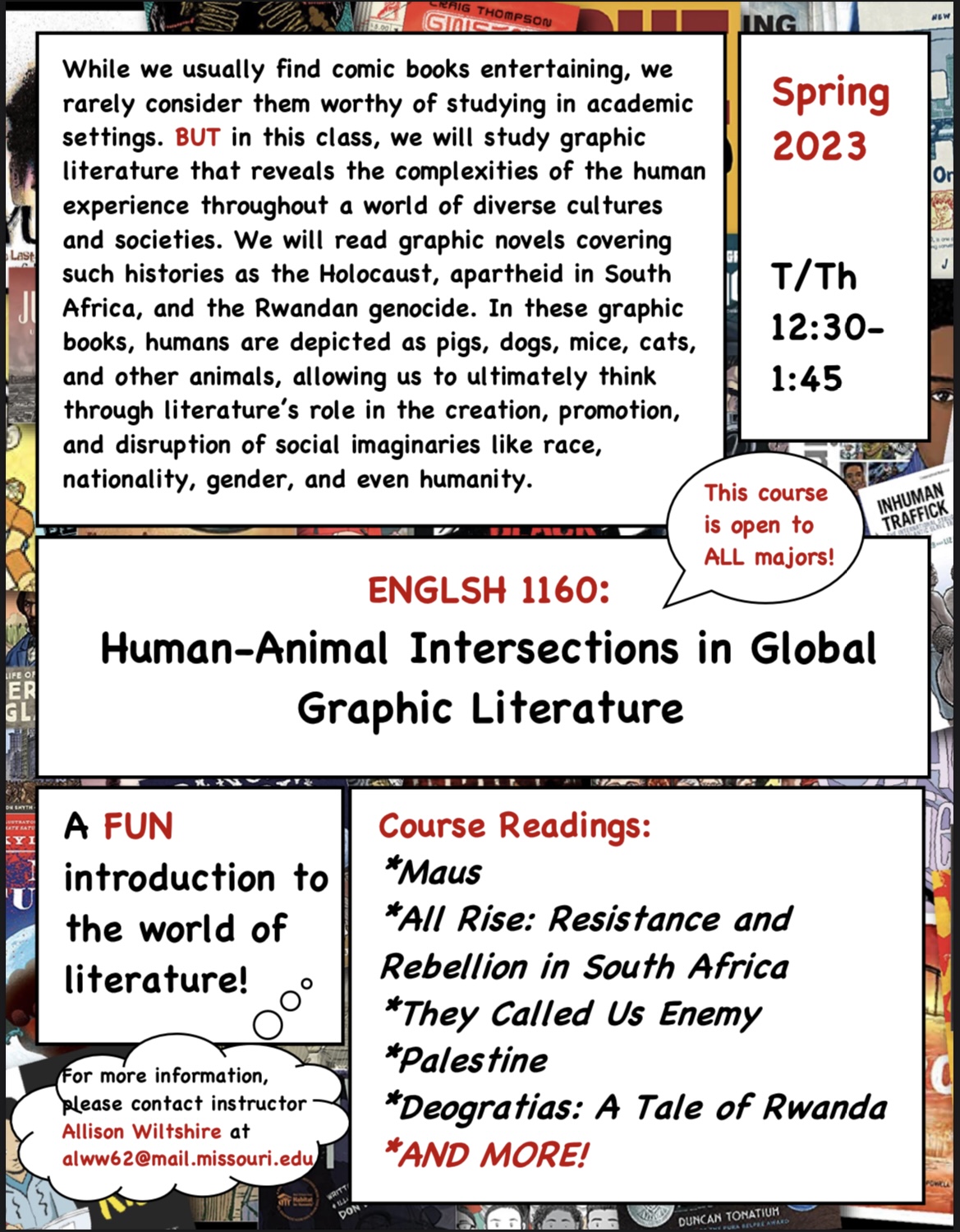 Course flyer for 1160: Global Graphic Literature