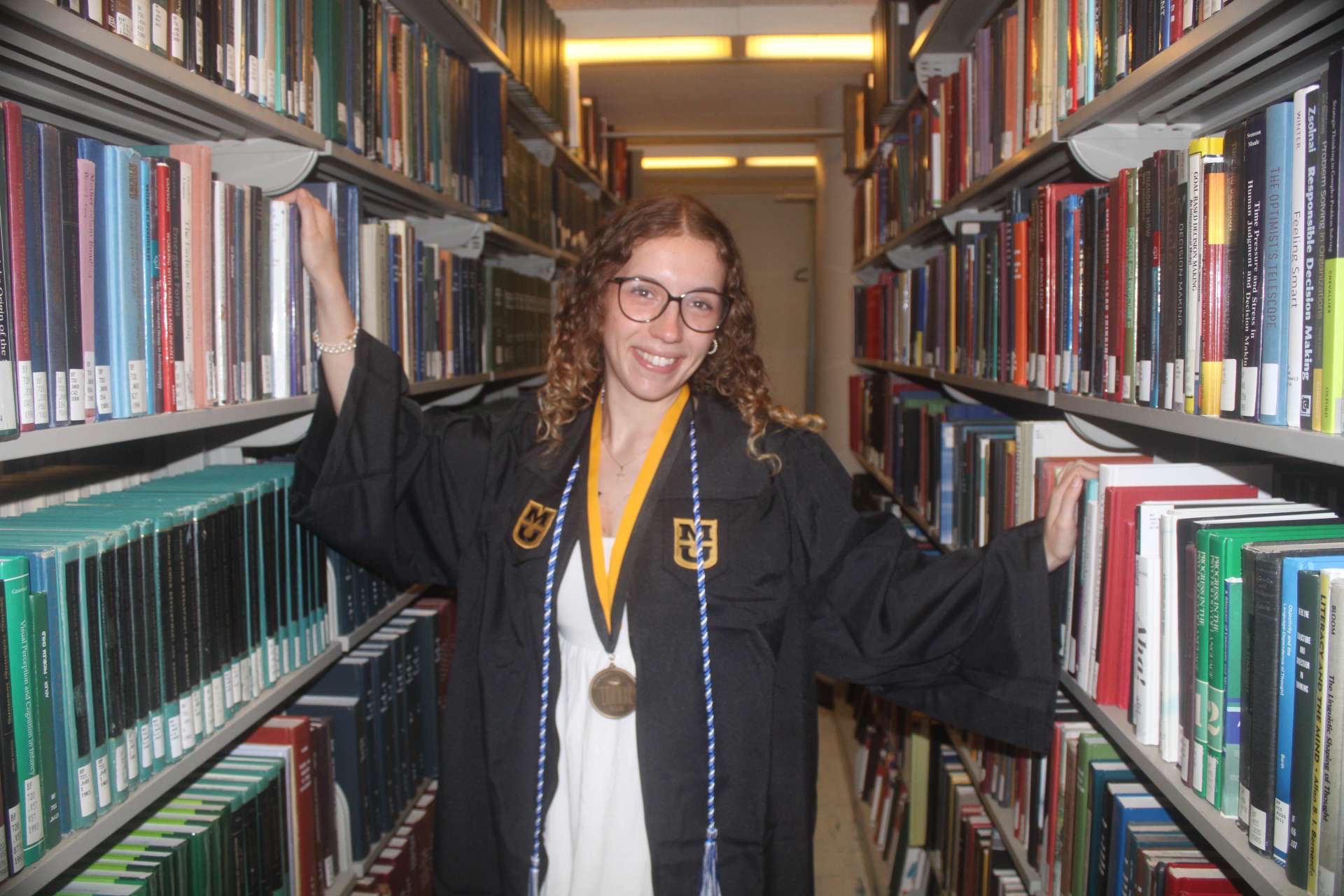 Photo of Brooke in the library